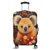 Australia Koala Custom Luggage Cover - Aboriginal Koala With Golden Wattle Flowers Luggage Cover