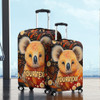 Australia Koala Custom Luggage Cover - Aboriginal Koala With Golden Wattle Flowers Luggage Cover
