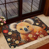 Australia Koala Custom Door Mat - Aboriginal Koala With Golden Wattle Flowers Door Mat