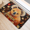 Australia Koala Custom Door Mat - Aboriginal Koala With Golden Wattle Flowers Door Mat