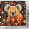 Australia Koala Custom Shower Curtain - Aboriginal Koala With Golden Wattle Flowers Shower Curtain