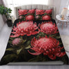 Australia Waratah Bedding Set - Red Waratah Flowers Fine Art Ver1 Bedding Set