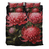 Australia Waratah Bedding Set - Red Waratah Flowers Fine Art Ver1 Bedding Set