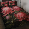 Australia Waratah Quilt Bed Set - Red Waratah Flowers Fine Art Ver1 Quilt Bed Set