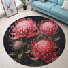 Australia Waratah Round Rug - Red Waratah Flowers Fine Art Ver1 Round Rug