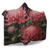 Australia Waratah Hooded Blanket - Red Waratah Flowers Fine Art Ver1 Hooded Blanket