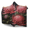 Australia Waratah Hooded Blanket - Red Waratah Flowers Fine Art Ver1 Hooded Blanket