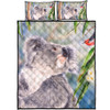 Australia Koala Quilt Bed Set - Koala with a Scarlet Honeyeater Quilt Bed Set