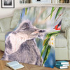 Australia Koala Blanket - Koala with a Scarlet Honeyeater Blanket