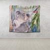 Australia Koala Tapestry - Koala with a Scarlet Honeyeater Tapestry