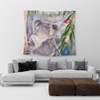 Australia Koala Tapestry - Koala with a Scarlet Honeyeater Tapestry