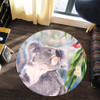 Australia Koala Round Rug - Koala with a Scarlet Honeyeater Round Rug