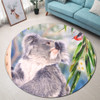 Australia Koala Round Rug - Koala with a Scarlet Honeyeater Round Rug