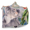 Australia Koala Hooded Blanket - Koala with a Scarlet Honeyeater Hooded Blanket