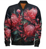 Australia Waratah Bomber Jacket - Red Waratah Flowers Fine Art Ver2 Bomber Jacket