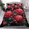 Australia Waratah Bedding Set - Red Waratah Flowers Fine Art Ver2 Bedding Set