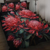 Australia Waratah Quilt Bed Set - Red Waratah Flowers Fine Art Ver2 Quilt Bed Set