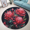 Australia Waratah Round Rug - Red Waratah Flowers Fine Art Ver2 Round Rug