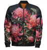 Australia Waratah Bomber Jacket - Red Waratah Flowers Fine Art Ver3 Bomber Jacket