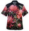 Australia Waratah Hawaiian Shirt - Red Waratah Flowers Fine Art Ver3 Hawaiian Shirt