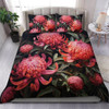 Australia Waratah Bedding Set - Red Waratah Flowers Fine Art Ver3 Bedding Set