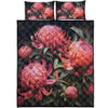 Australia Waratah Quilt Bed Set - Red Waratah Flowers Fine Art Ver3 Quilt Bed Set