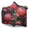 Australia Waratah Hooded Blanket - Red Waratah Flowers Fine Art Ver3 Hooded Blanket