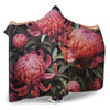 Australia Waratah Hooded Blanket - Red Waratah Flowers Fine Art Ver3 Hooded Blanket