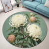 Australia Waratah Round Rug - White Waratah Flowers Fine Art Ver1 Round Rug