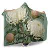 Australia Waratah Hooded Blanket - White Waratah Flowers Fine Art Ver1 Hooded Blanket