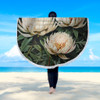 Australia Waratah Beach Blanket - White Waratah Flowers Fine Art Ver2 Beach Blanket