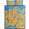 Australia Golden Wattle Quilt Bed Set - Golden Wattle Blue Background Oil Painting Art Quilt Bed Set