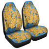 Australia Golden Wattle Car Seat Covers - Golden Wattle Blue Background Oil Painting Art Car Seat Covers