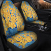 Australia Golden Wattle Car Seat Covers - Golden Wattle Blue Background Oil Painting Art Car Seat Covers