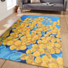 Australia Golden Wattle Area Rug - Golden Wattle Blue Background Oil Painting Art Area Rug