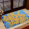 Australia Golden Wattle Door Mat - Golden Wattle Blue Background Oil Painting Art Door Mat