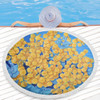 Australia Golden Wattle Beach Blanket - Golden Wattle Blue Background Oil Painting Art Beach Blanket