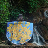 Australia Golden Wattle Beach Blanket - Golden Wattle Blue Background Oil Painting Art Beach Blanket