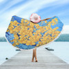 Australia Golden Wattle Beach Blanket - Golden Wattle Blue Background Oil Painting Art Beach Blanket