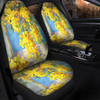 Australia Golden Wattle Car Seat Covers - Golden Wattle Bouquet Blue Background Oil Painting Art  Car Seat Covers