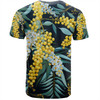 Australia Golden Wattle T-shirt - Golden Wattle Seamless Patterns Blue Background T-shirt