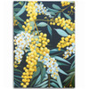 Australia Golden Wattle Area Rug - Golden Wattle Seamless Patterns Blue Background Area Rug