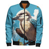 Australia Kookaburra Bomber Jacket - Kookaburra Blue Background Bomber Jacket