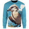 Australia Kookaburra Sweatshirt - Kookaburra Blue Background Sweatshirt