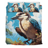 Australia Kookaburra Bedding Set - Kookaburra Blue Background Bedding Set