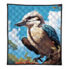 Australia Kookaburra Quilt - Kookaburra Blue Background Quilt
