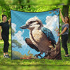 Australia Kookaburra Quilt - Kookaburra Blue Background Quilt