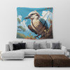 Australia Kookaburra Tapestry - Kookaburra Blue Background Tapestry