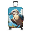 Australia Kookaburra Luggage Cover - Kookaburra Blue Background Luggage Cover