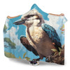 Australia Kookaburra Hooded Blanket - Kookaburra Blue Background Hooded Blanket